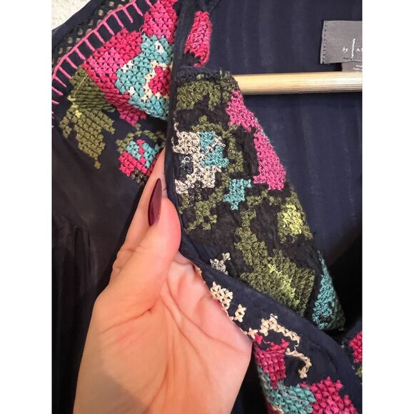 Anthropologie Embroidered Surplice Boho Tunic Top - Small - Picture 7 of 10